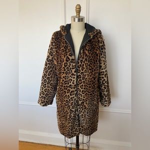 Zara leopard faux fur jacket